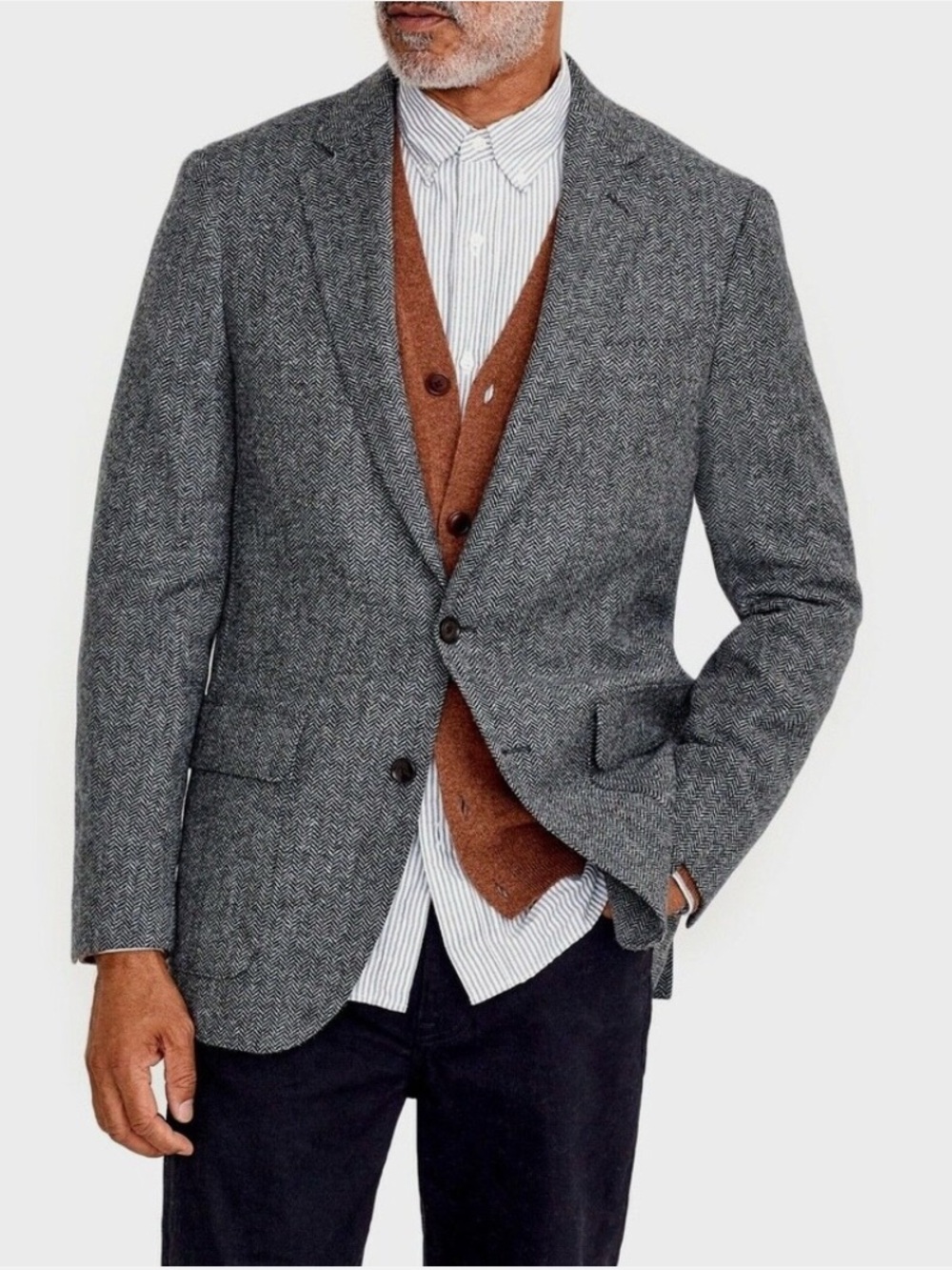 J. Crew Gray Herringbone Sport Coat